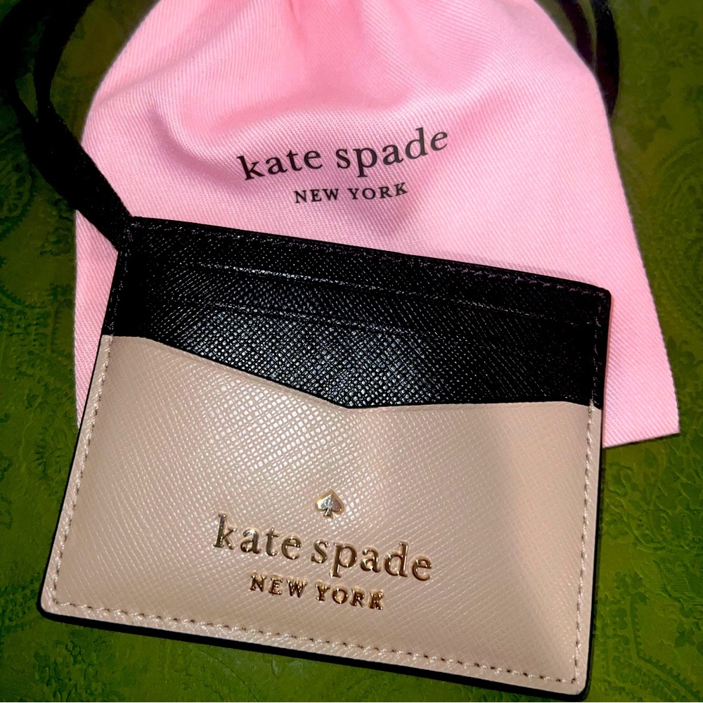 Kate Spade Card Holder - Beige and Black